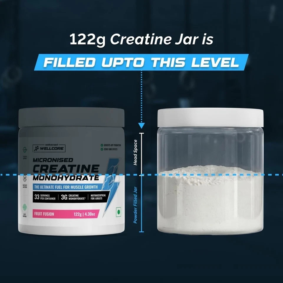 Wellcore Pure Micronised Creatine Monohydrate Powder Faster Recovery 122g