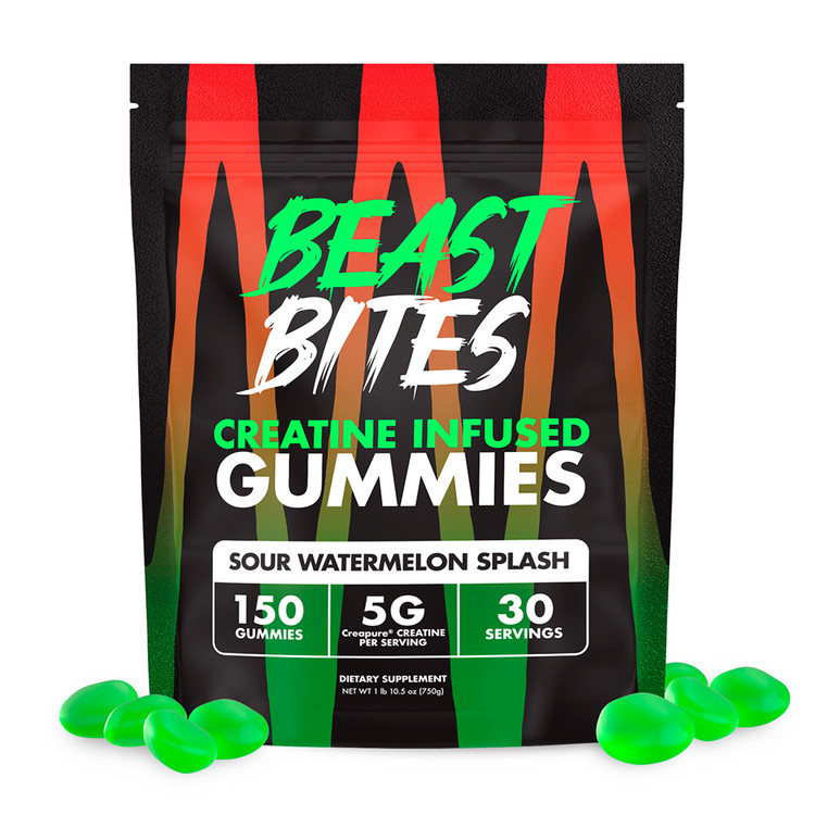Beast Bites Creatine Gummies Sour Watermelon Splash 150ct