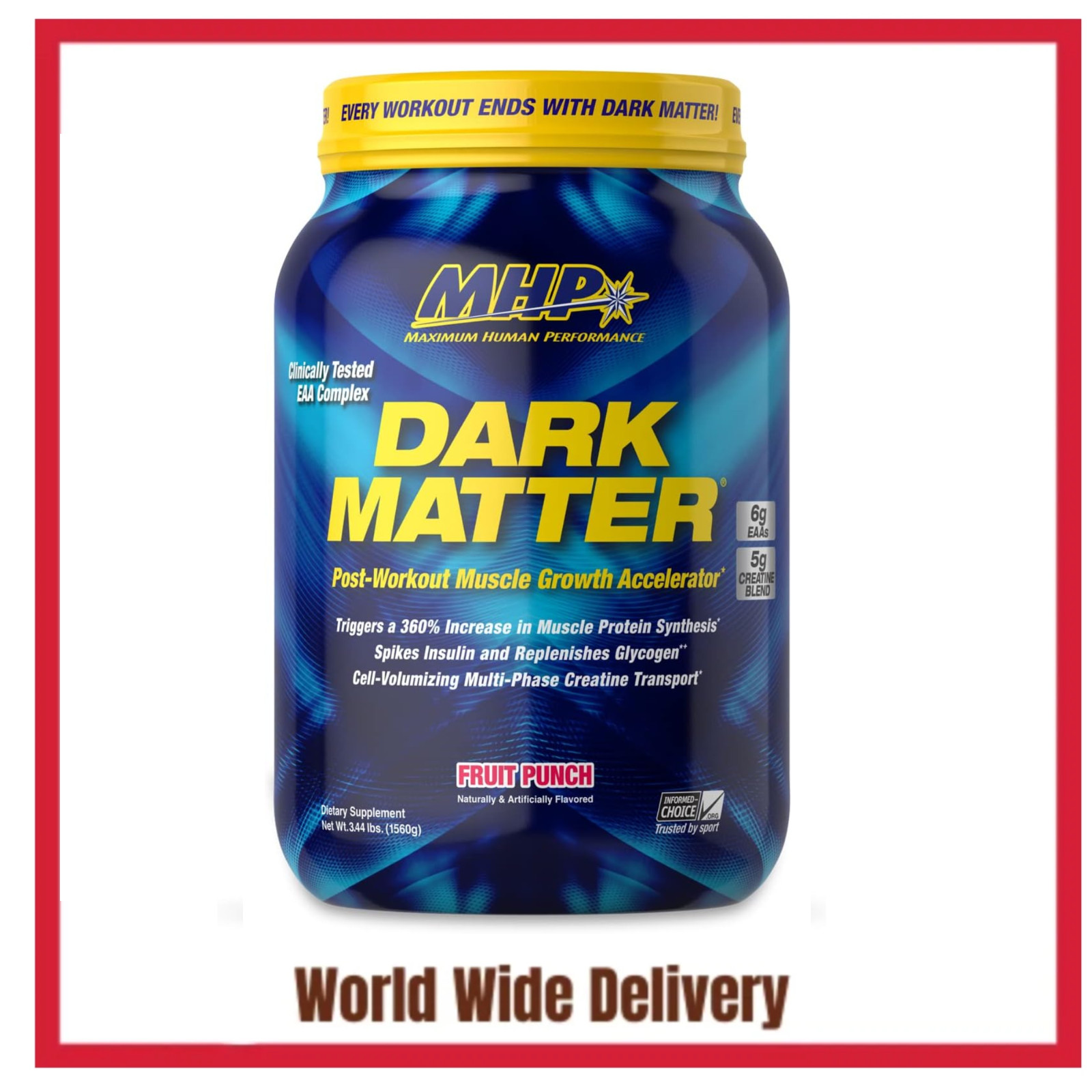MHP Dark Matter Post Workout, Recovery Accelerator, w/Multi 20 Servings, 55 Oz