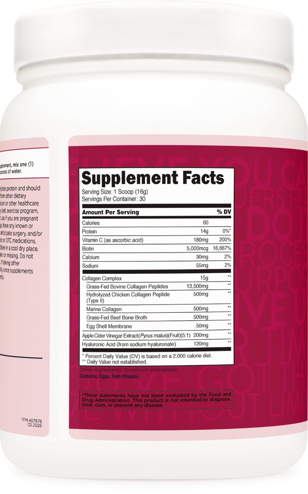 TransformHQ Beauty Collagen (30 Servings) Unflavored – Hair, Skin, & Nails