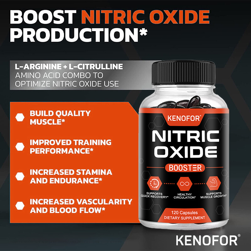 Nitric Oxide Booster L-Arginine, L-Taurine 60/120 Caps Sexual Health Support