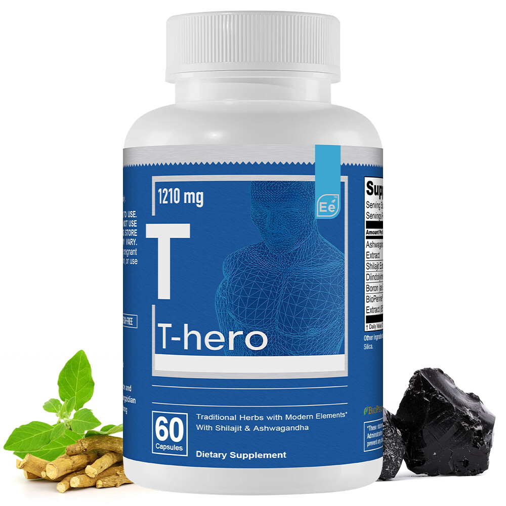 Essential Elements T-Hero Health Supplement Enhance Energy & Performance 60 Caps
