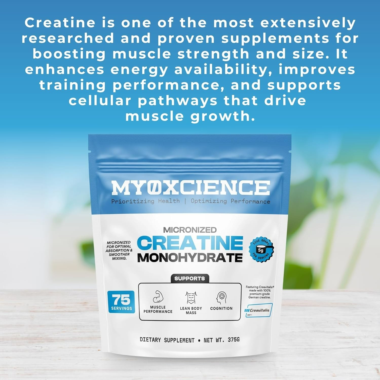 MYOXCIENCE Micronized Creavitalis Creatine – 75 Servings