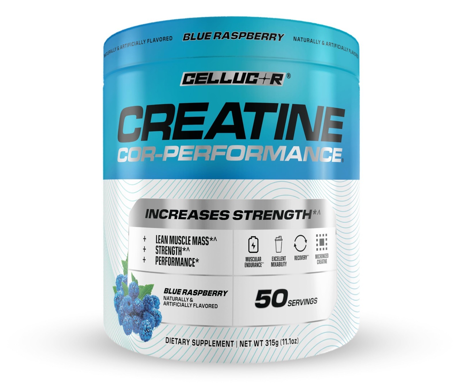 Micronized Creatine Powder – Blue Raspberry, Boost Strength & Endurance, 5g/Serv