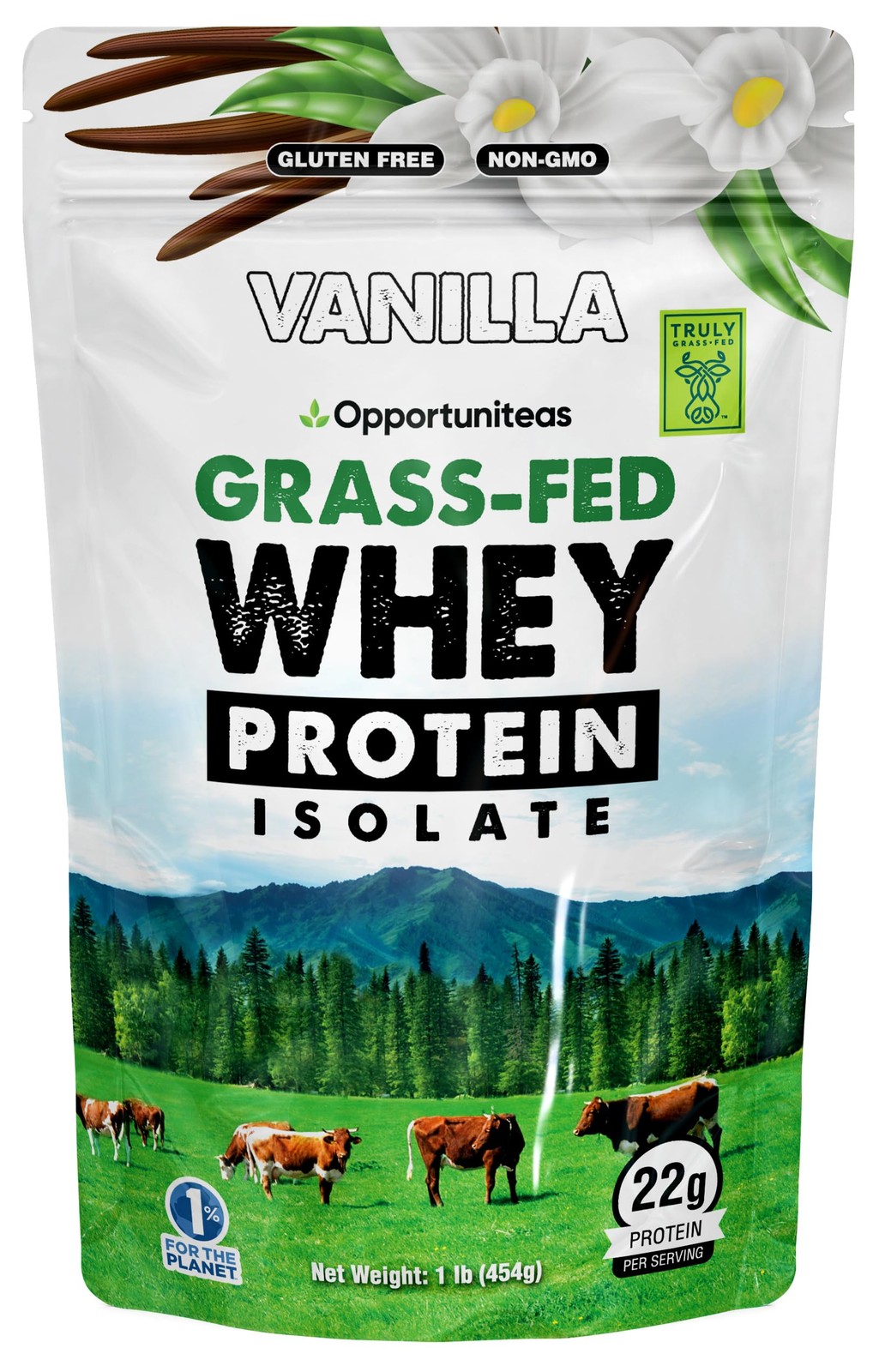 Vanilla Whey Protein Isolate Powder – Non GMO – 1lb