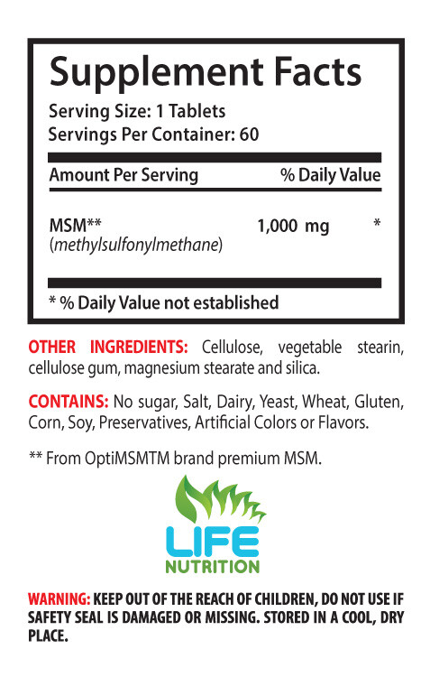 joint support minerals – MSM 1000MG – bone and joint health supplement 2B