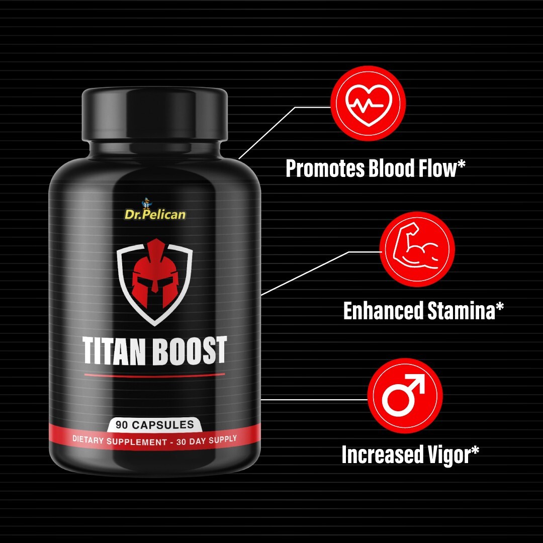 Titan Boost- Bodybuilding & Men’s Health Support- 12 Bottles- 1080 Capsules