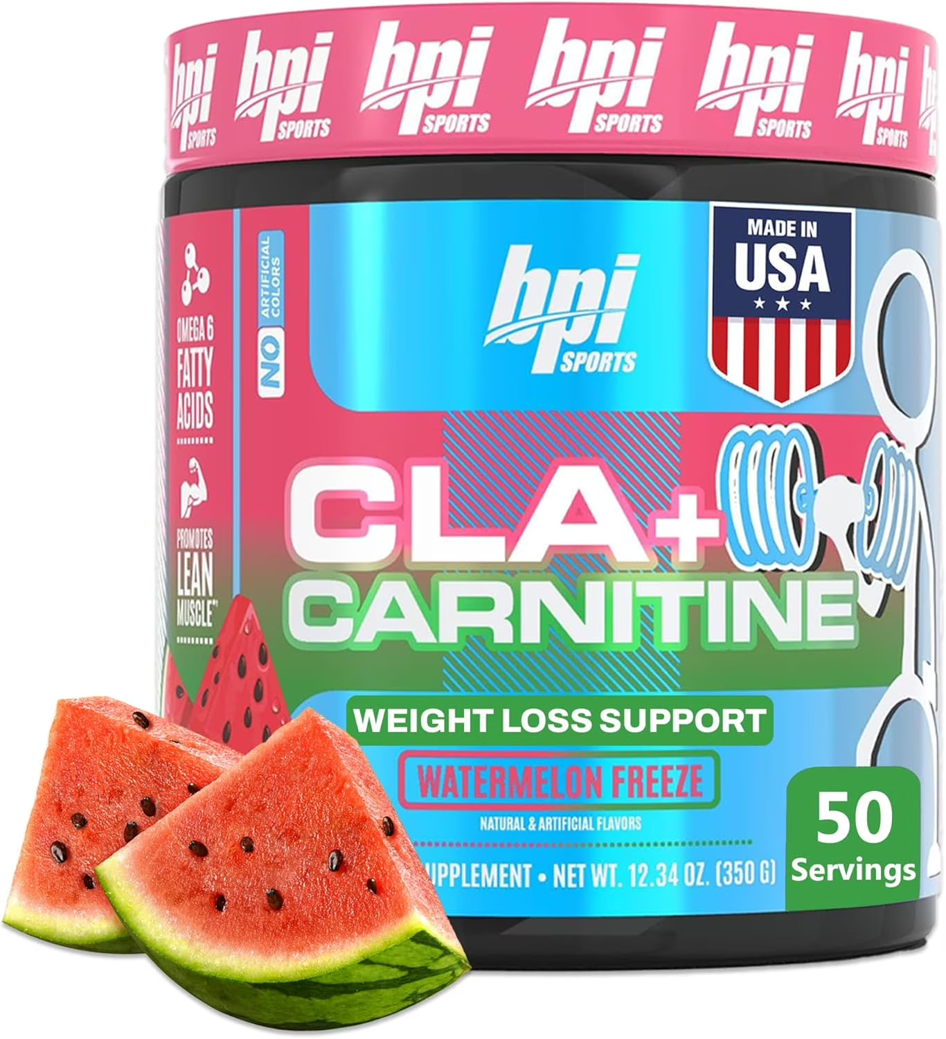 BPI Sports CLA + Carnitine Powder, Snow Cone, 50 Servings, Weight Loss & Lean Mu