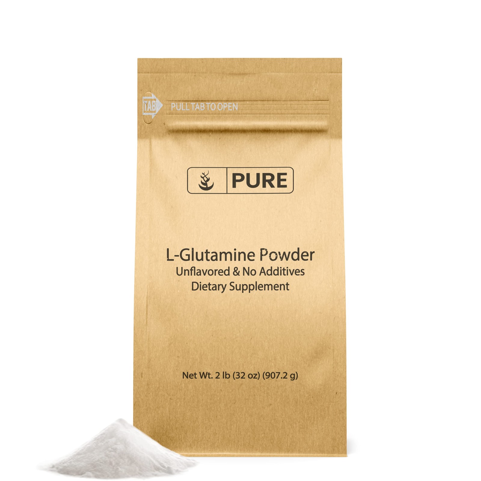 Pure Original Ingredients L-Glutamine (2lb) Alpha-Amino Acid Supplement Powder,