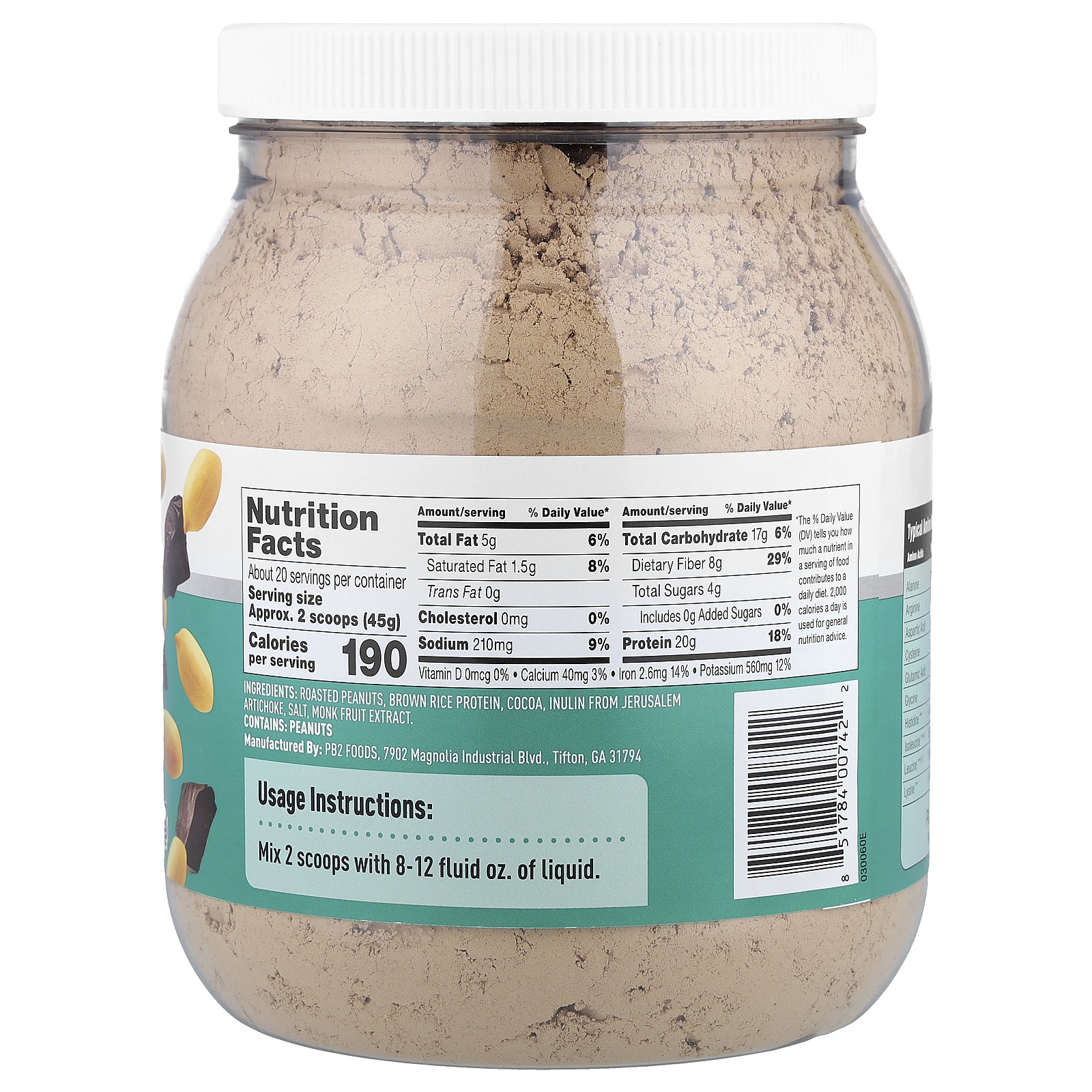 Peanut Protein with Dutch Cocoa, 32 oz (907 g)