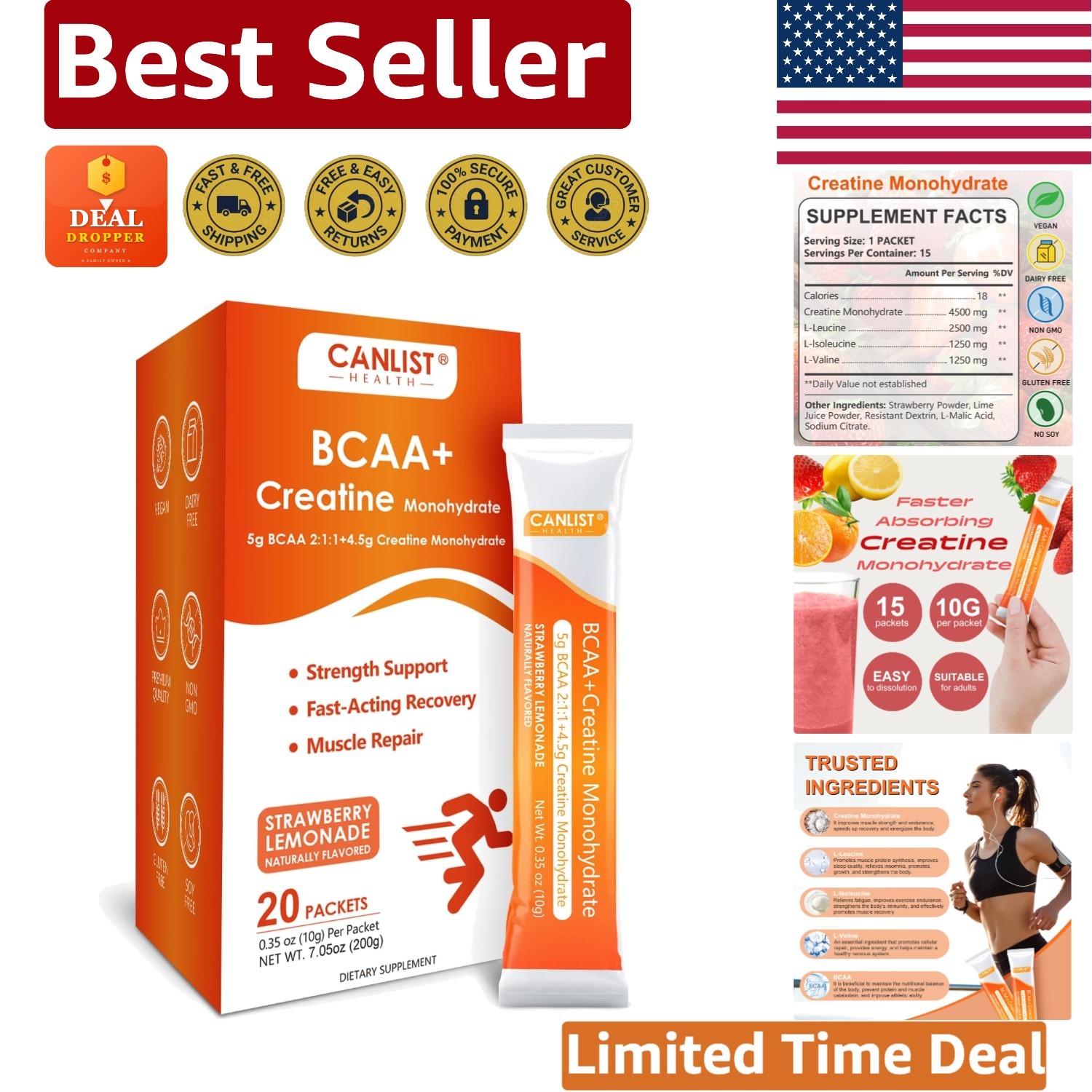 Delicious Strawberry Lemonade Micronized Creatine Powder – & Gluten-Free