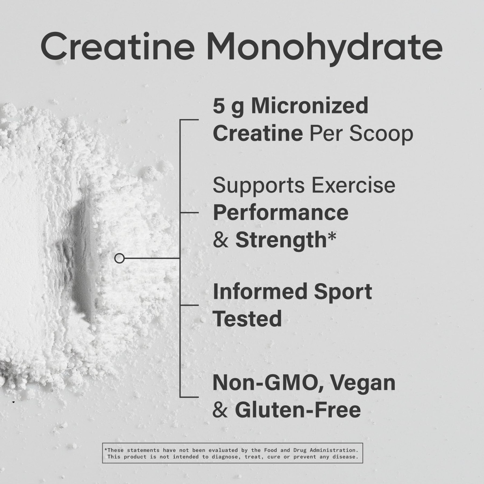 Creatine Monohydrate Powder 5g – Unflavored, 100 Servings | Micronized for Muscl