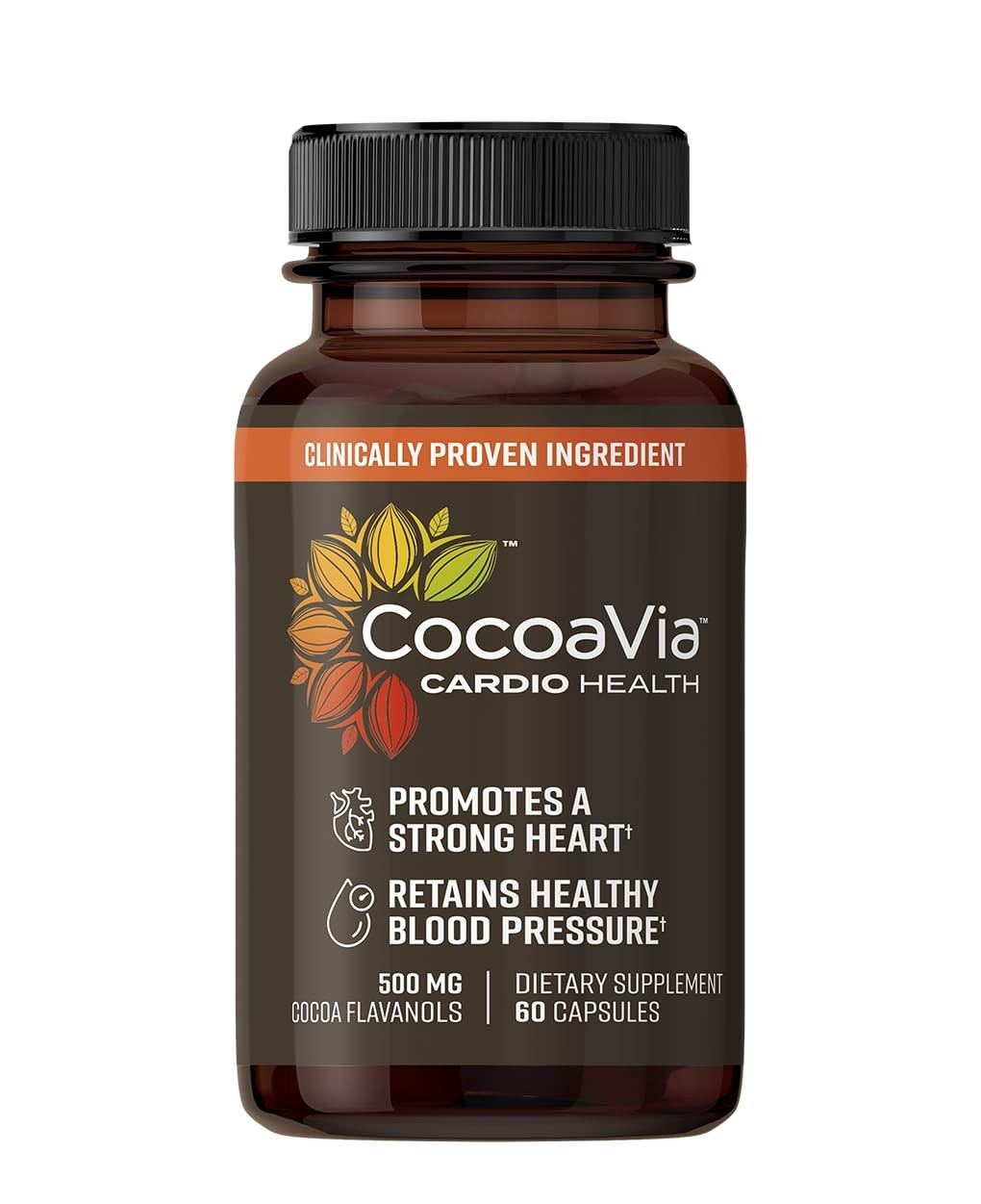 CocoaVia Cardio Health Supplement: 500mg Cocoa Flavanols for Heart, 30-Day
