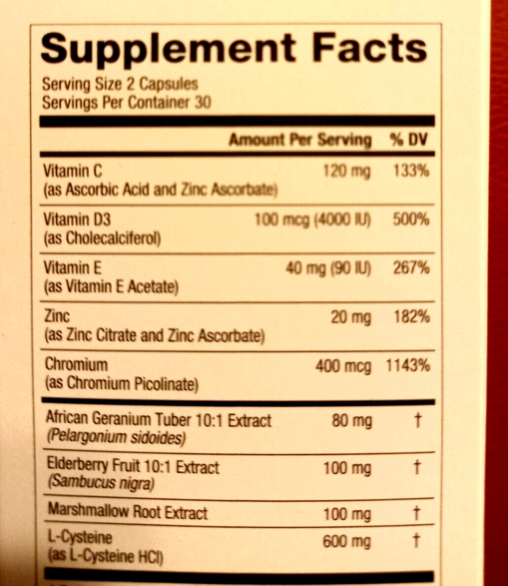 1MD Nutrition BreathMD Respiratory and Lung Support Elderberry Chromium EXP 2/27