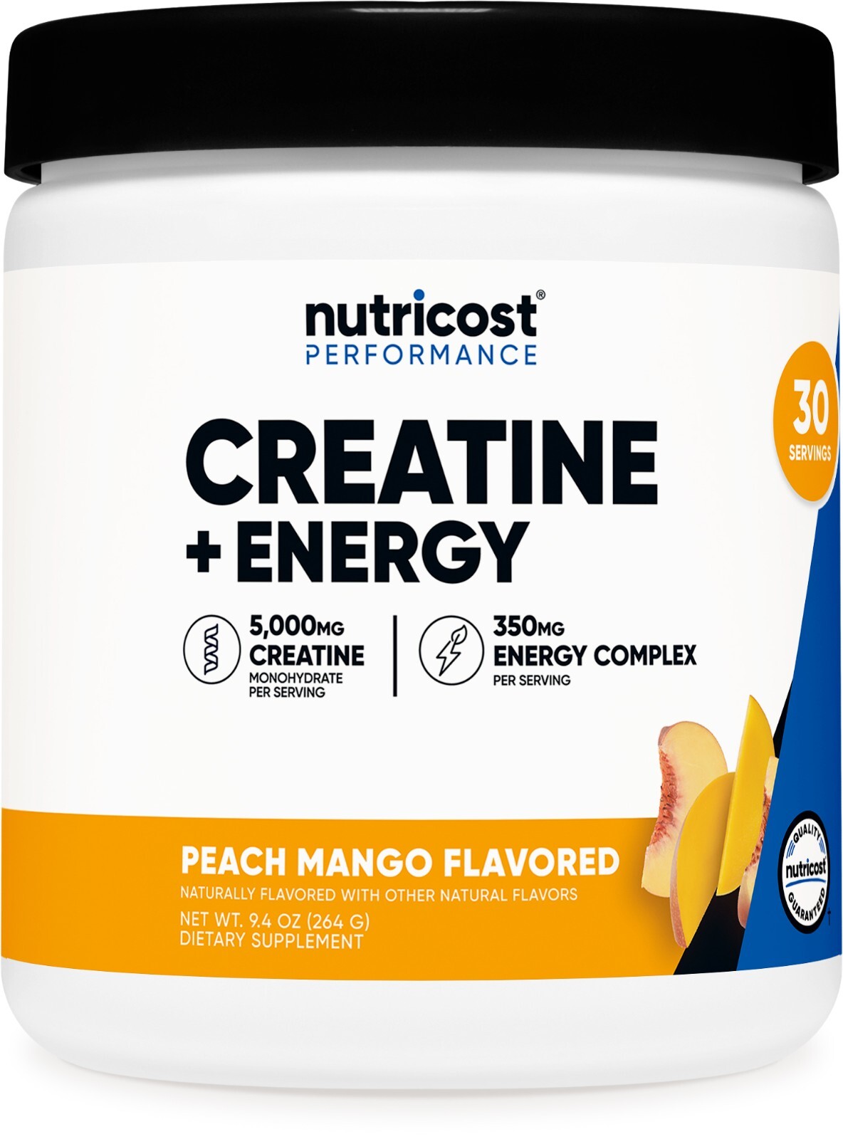 Nutricost Creatine + Energy 30 Servings (Peach Mango Flavored)