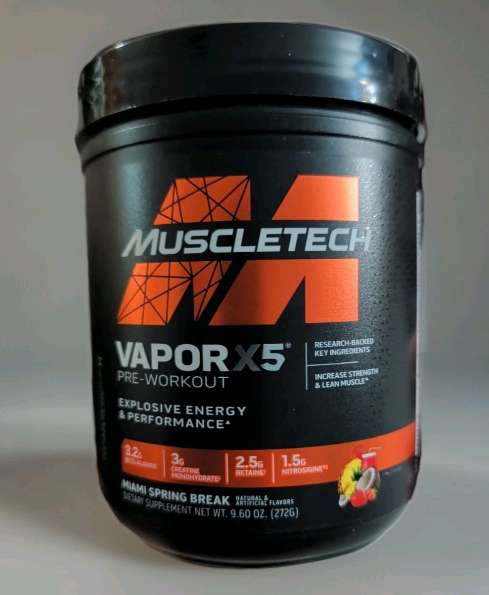 MuscleTech Vapor X5 Pre Workout Powder for Muscle & Energy Miami Spring Break