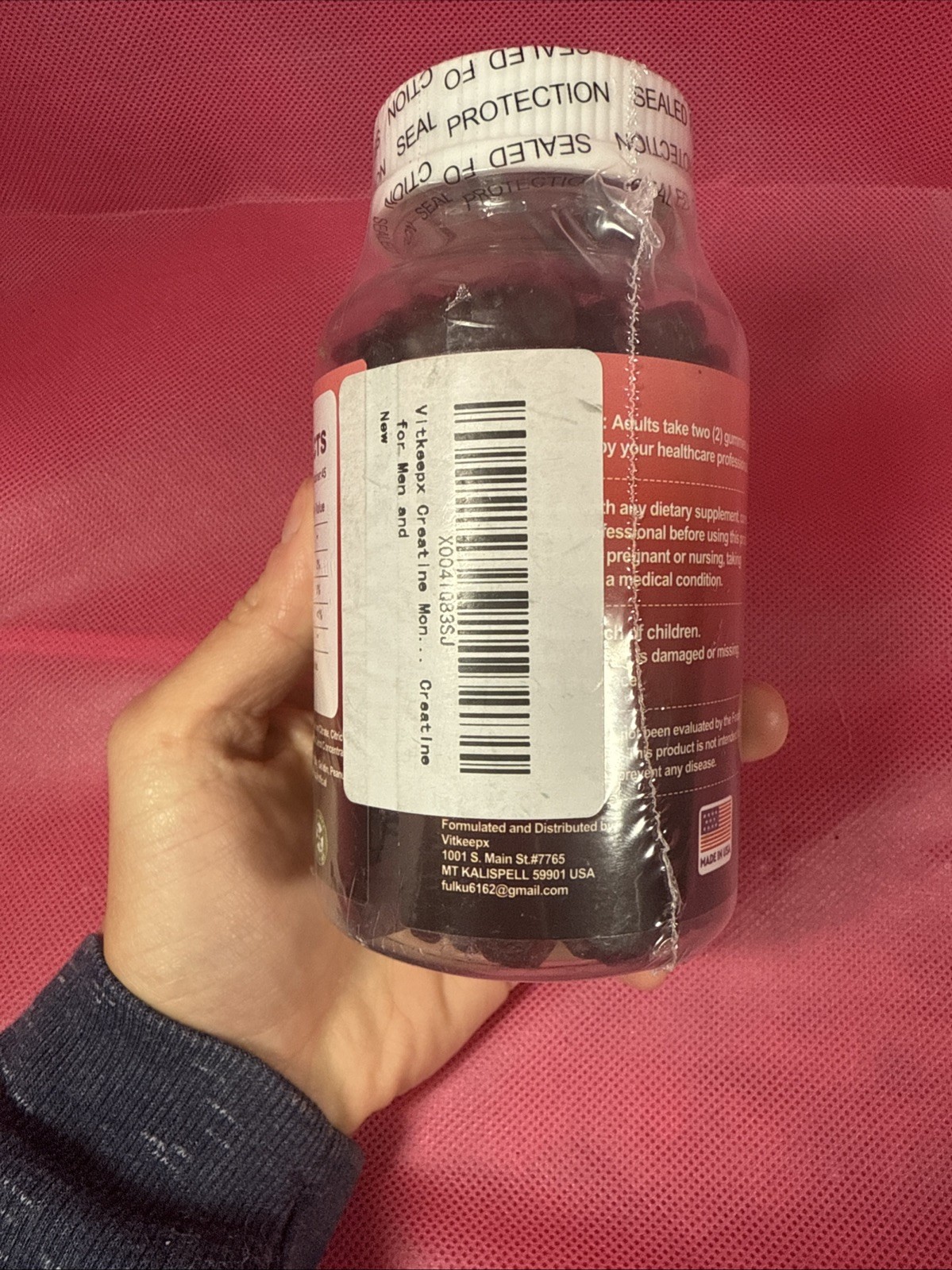 Creatine Monohydrate Gummies 5g 90ct High Absorption Strawberry EXP: 03/27 U1