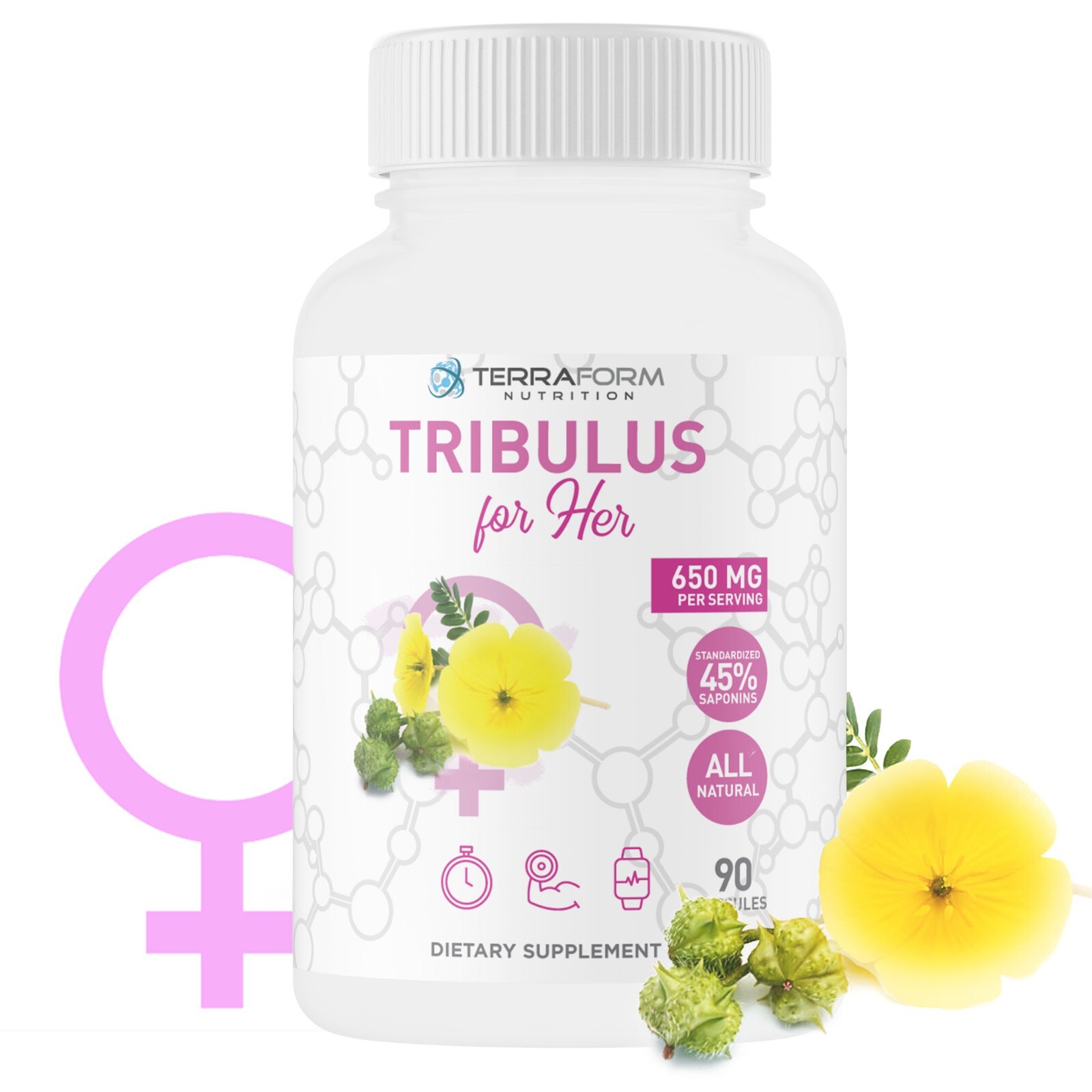 Tribulus Terrestris for Women 650mg – Natural Libido Booster – 90 Day Supply