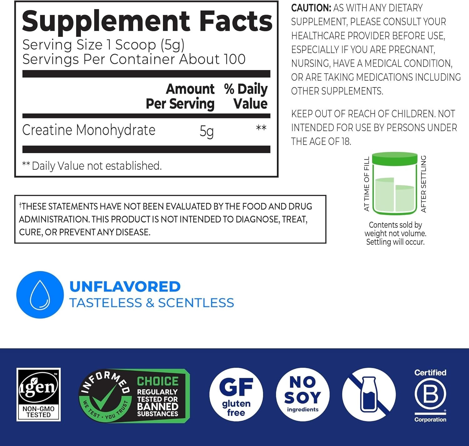 Orgain, Micronized Creatine Monohydrate, Unflavored, 1.48lbs Exp. Date: 05/26/28