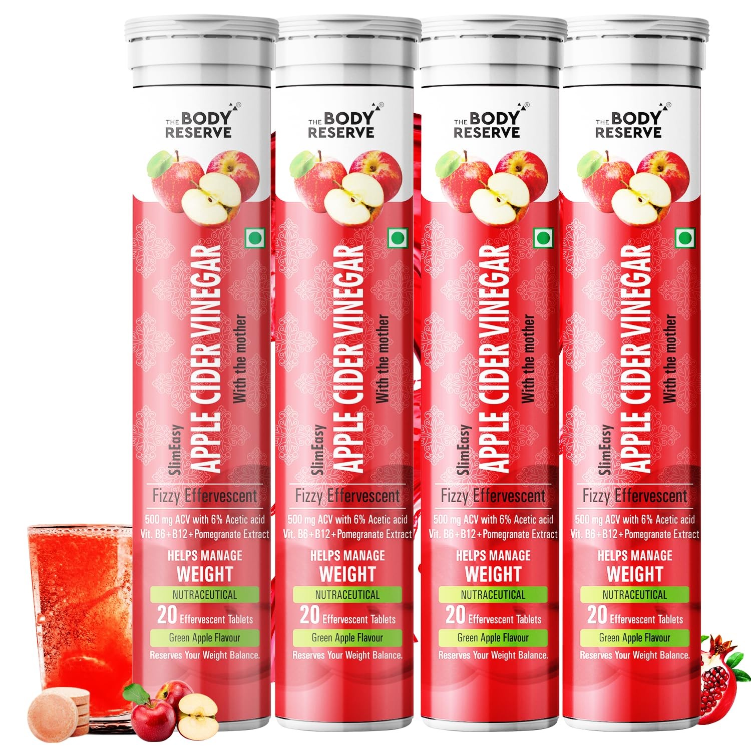The Body Reserve ACV Effervescent Tablets Pack of 4