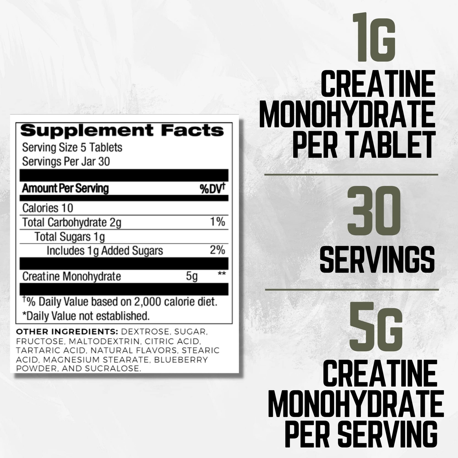 Creatine Chews 5G Chewables 30 Day Supply, Micronized Creatine Monohydrate Ta…