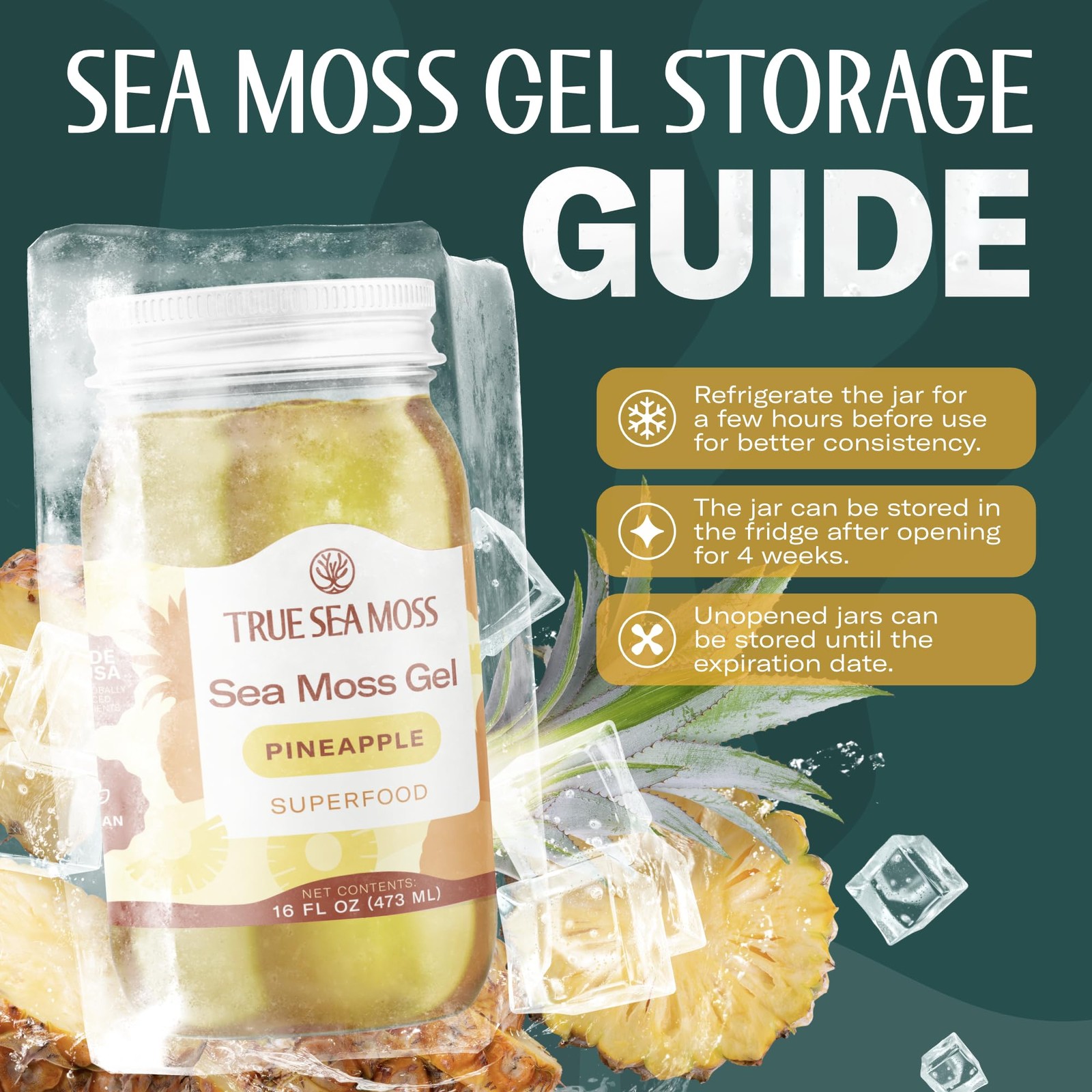 TrueSeaMoss Sea Moss Gel – Made in USA – Wildcrafted Seamoss, Fruits & Jarred…