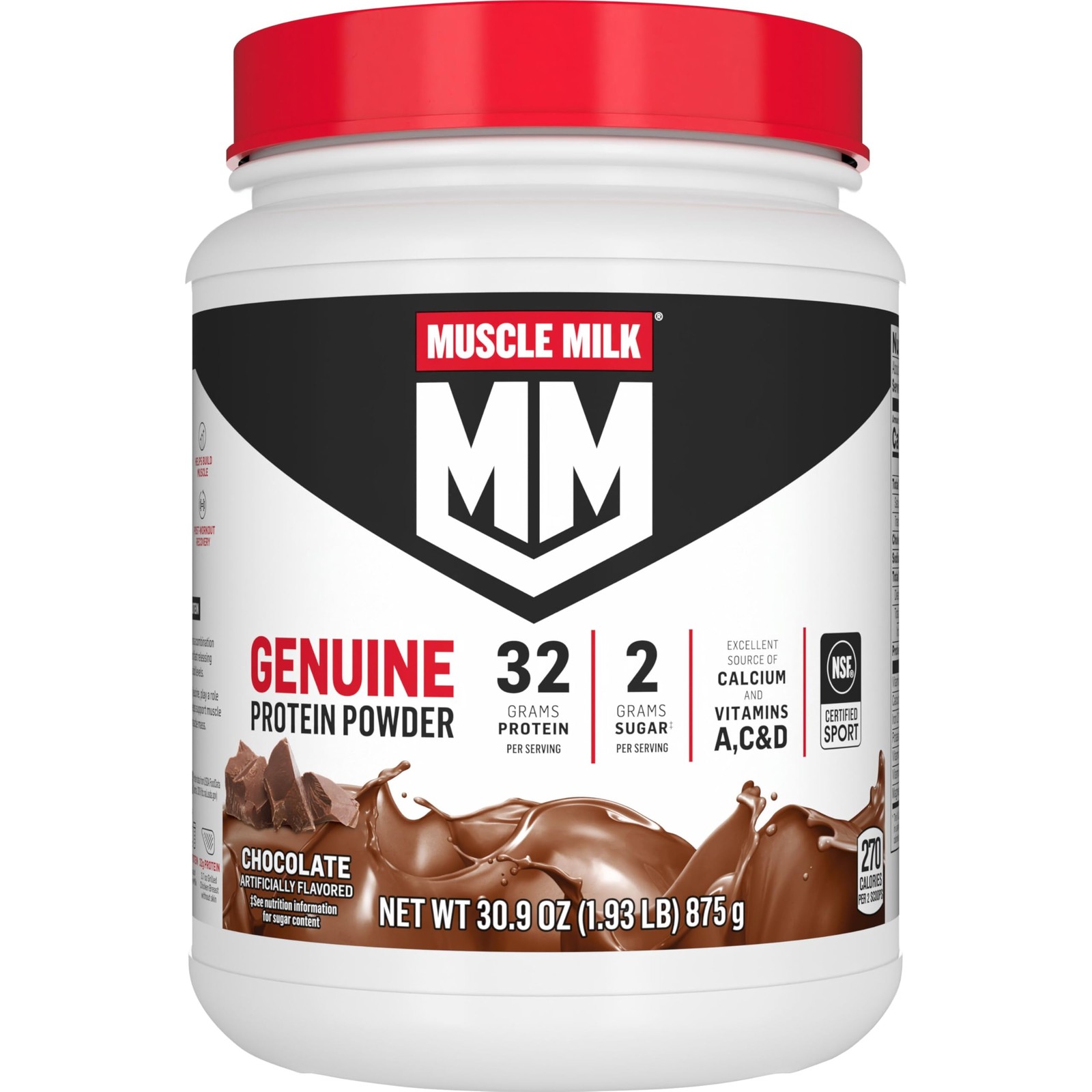Muscle Milk Genuine Protein Powder, 1.93 Pound (Pack of 1), Chocolate