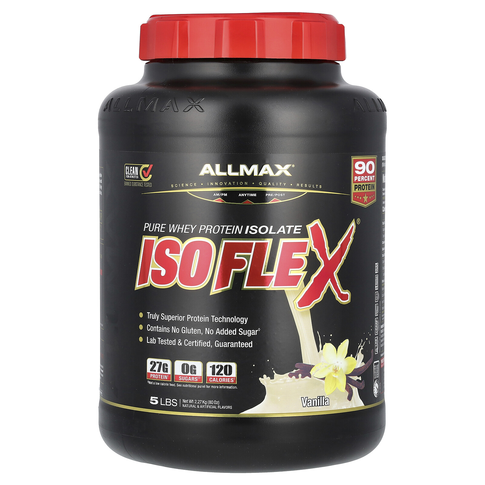 ISOFLEX®, Pure Whey Protein Isolate, Vanilla, 5 lbs (2.27 kg)