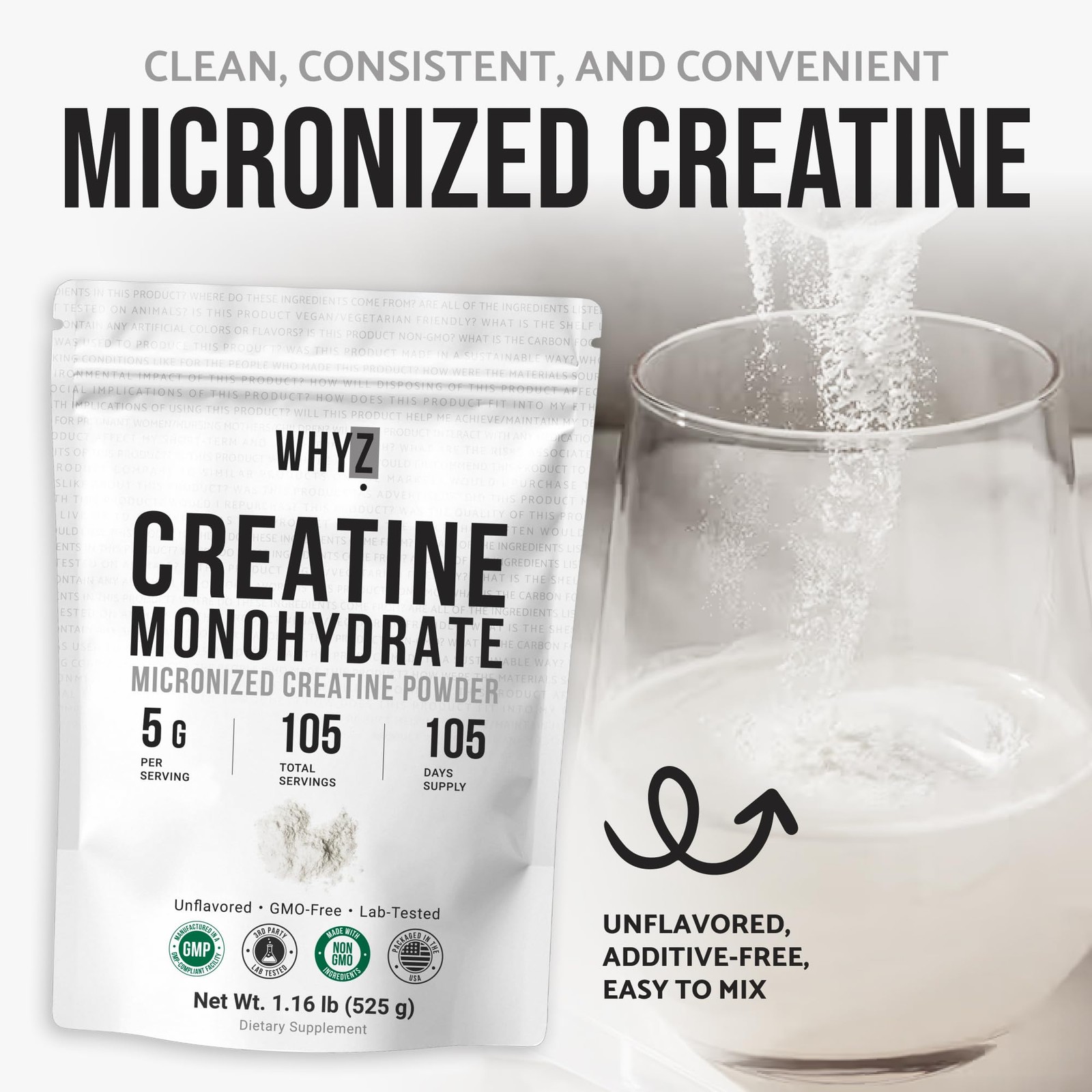 Creatine Monohydrate Powder, Micronized & Unflavored, Creatine Supplement for…