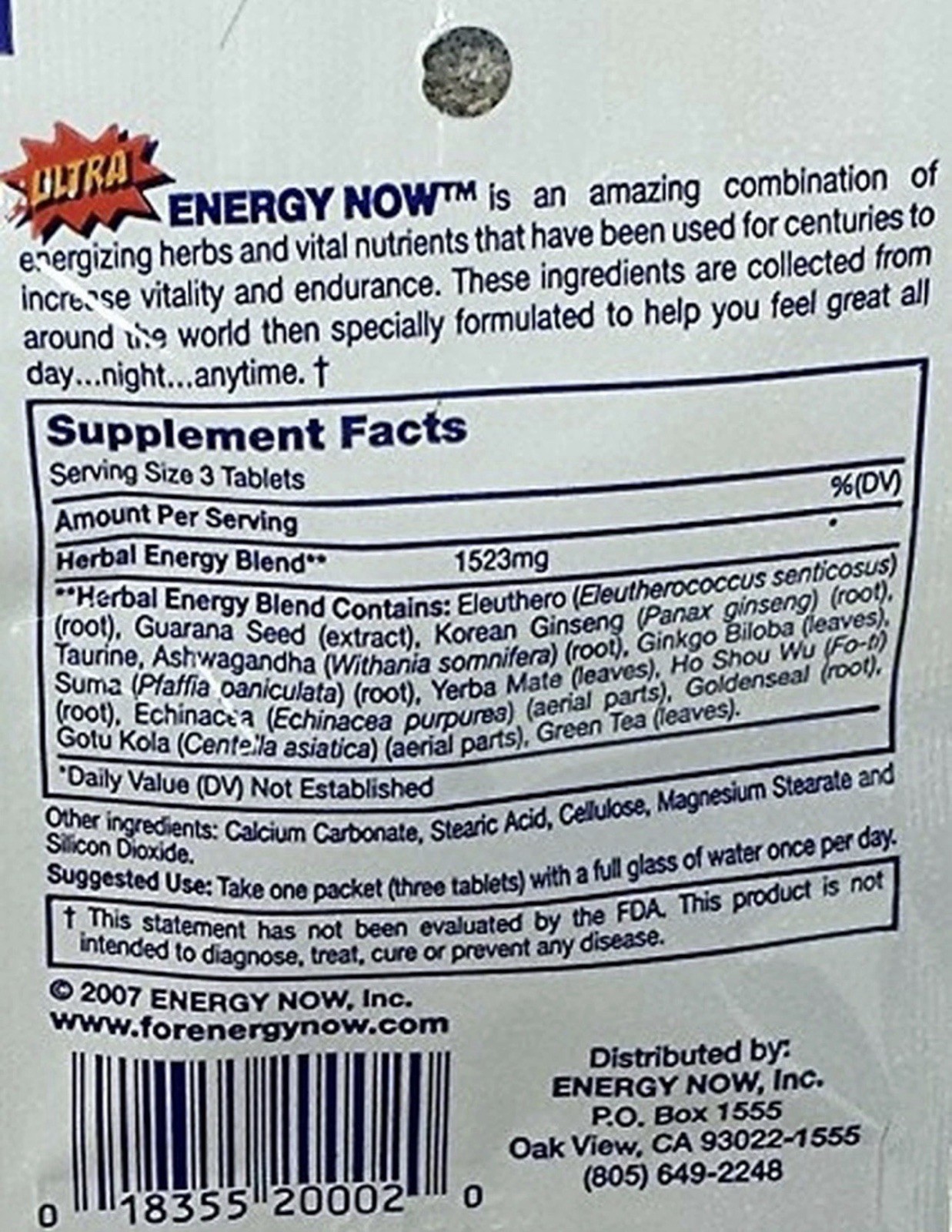 Ultra ENERGY NOW Ultra Ginseng Herbal Supplement! – 36 Packets