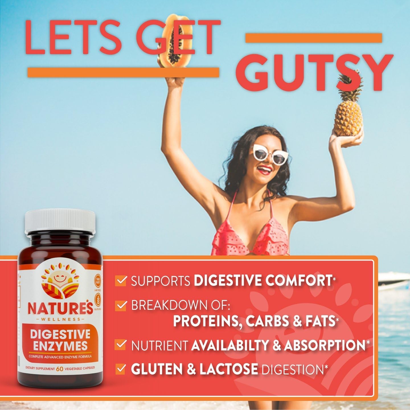 Bloating & Gas Relief Digestive Enzyme Supplement (60 Caps)
