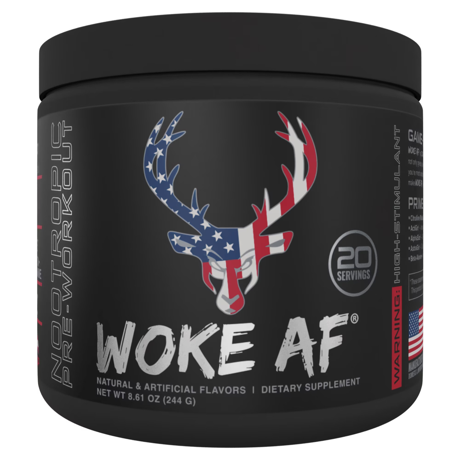 Woke AF Pre-Workout Powder, Increased Energy, Miami, 333Mg Caffeine, 20 Servings