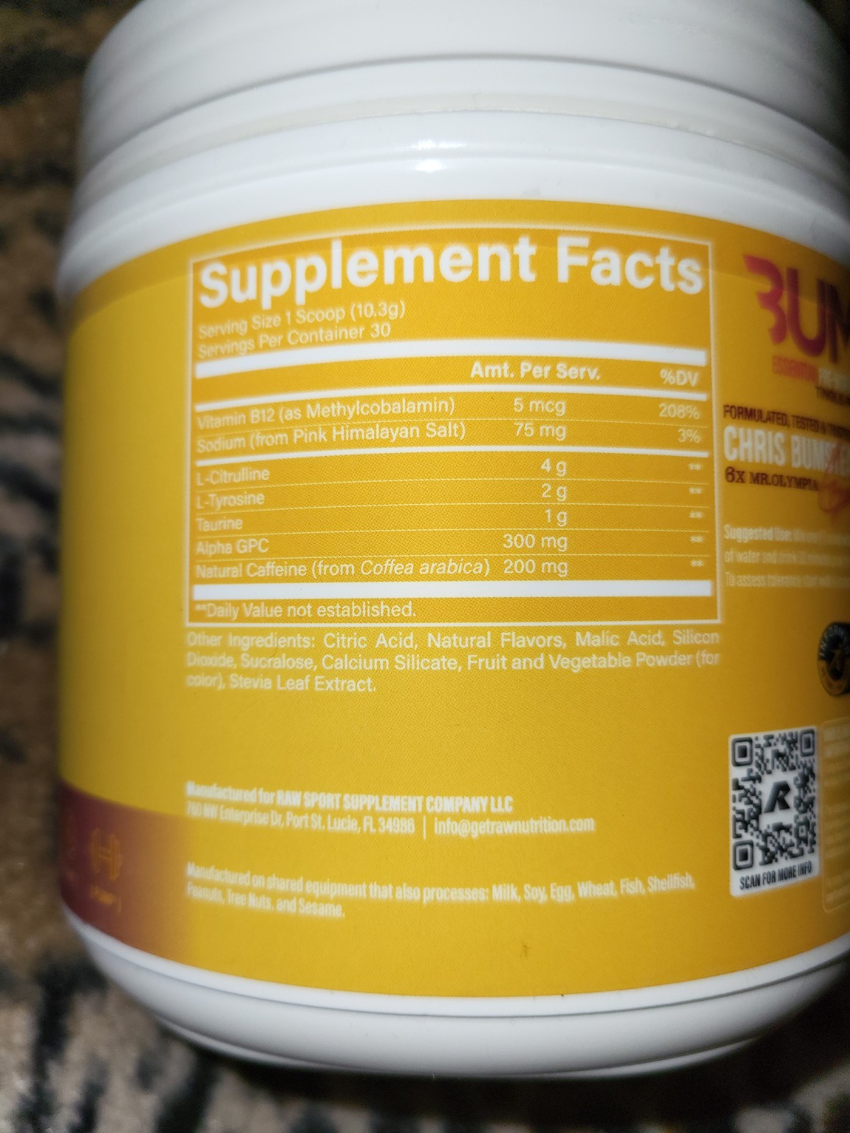 BUM Essential Pre-Workout Powder – Guava Passion Fruit – 30 servings 11/2027