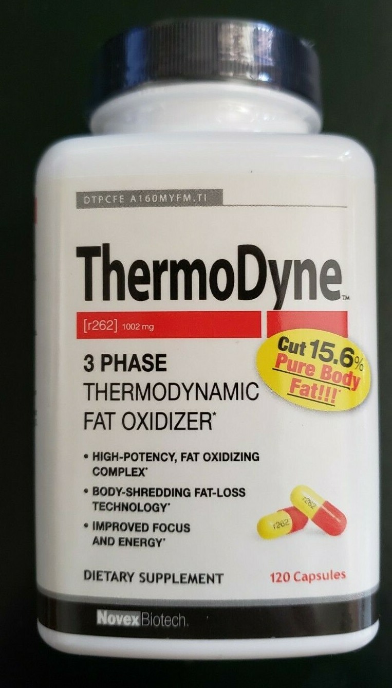 Novex Biotech – Thermodyne – 120 Capsules – 3 Phrase Fat Oxidizer – Exp 4/2025