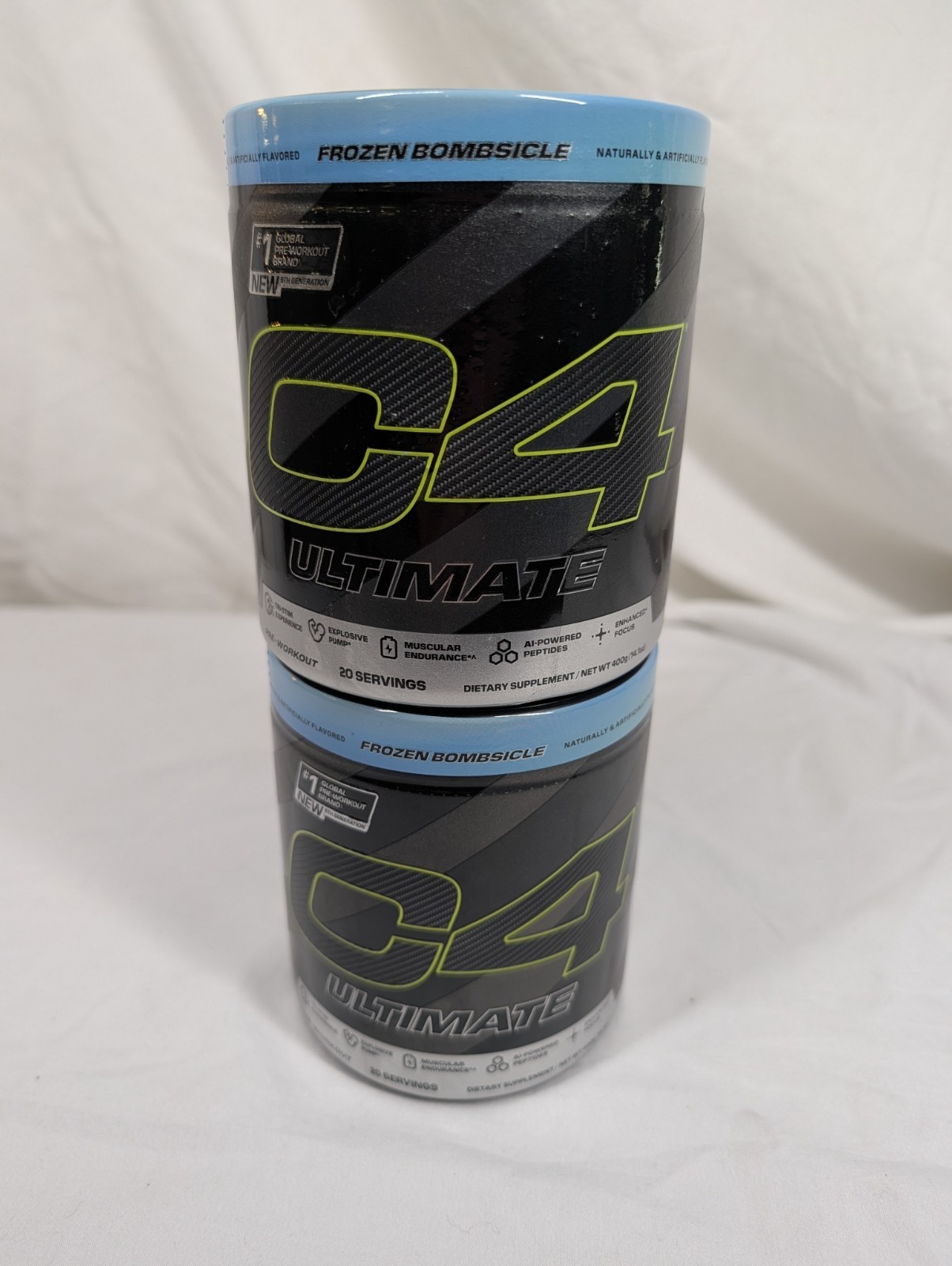 C4 Ultimate Pre-Workout Frozen Bombsicle 20 Servings Sealed BB 06/26 – 2 Jars