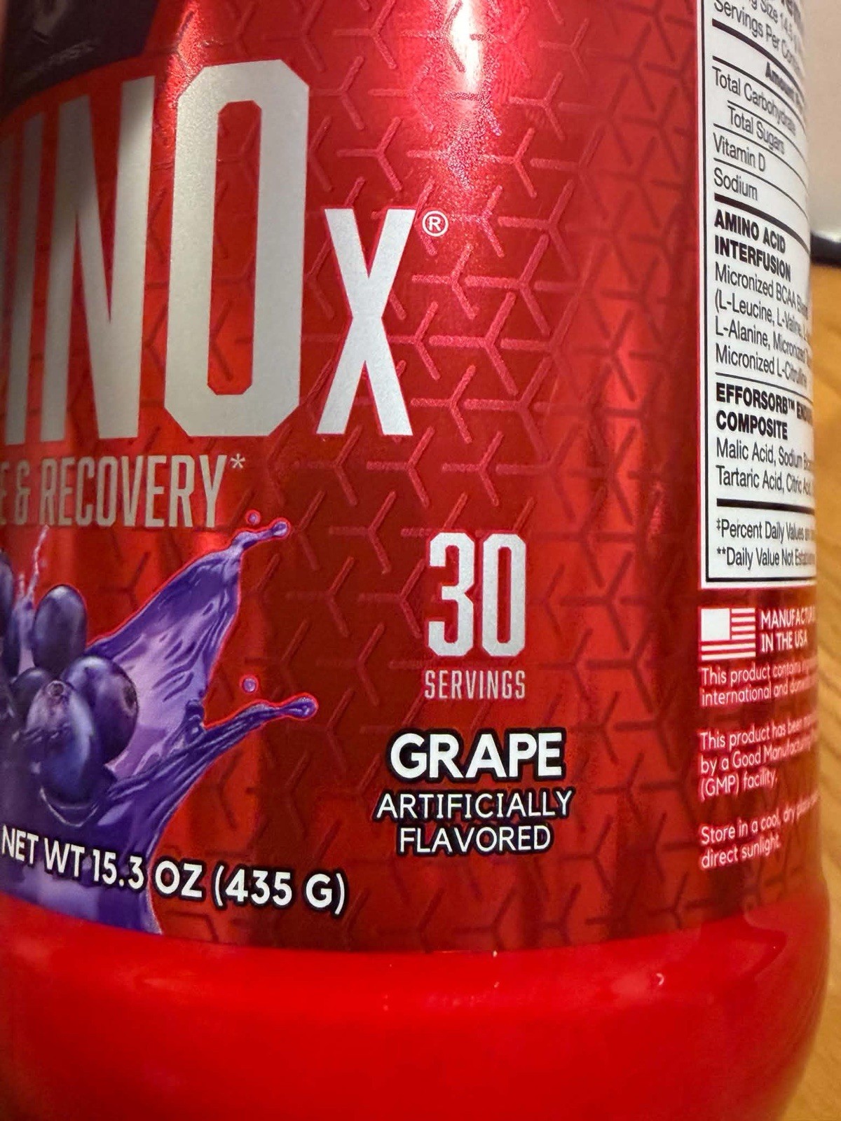 BSN Amino-X Endurance Recovery Agent Grape 15 oz 435 g GMP Exp 2027/10/01