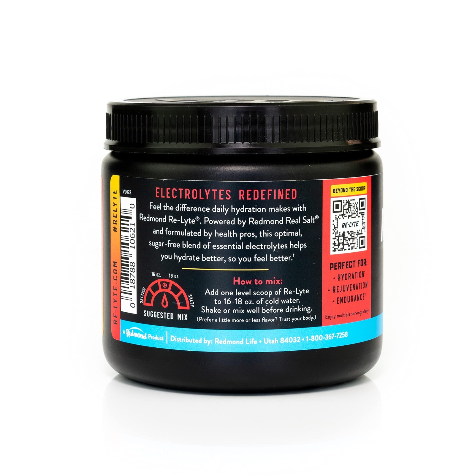 REDMOND Re-Lyte Sugar Free Electrolyte Powder 60 Servings (Pack of 1), Red