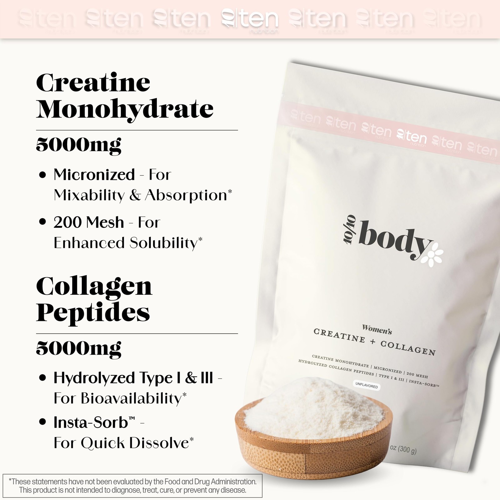 New – Creatine + Collagen for Women – Supports Lean Muscle Growth & Developme…