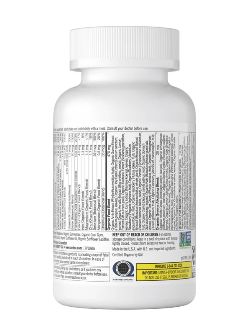 Kirkland Signature USDA Organic Multivitamin, 80 Tablets. EXP : 9/27