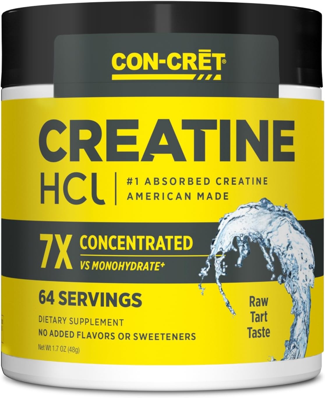 CON-CRET Creatine HCl Powder | Muscle, Cognitive, 64 Servings (Pack of 1)