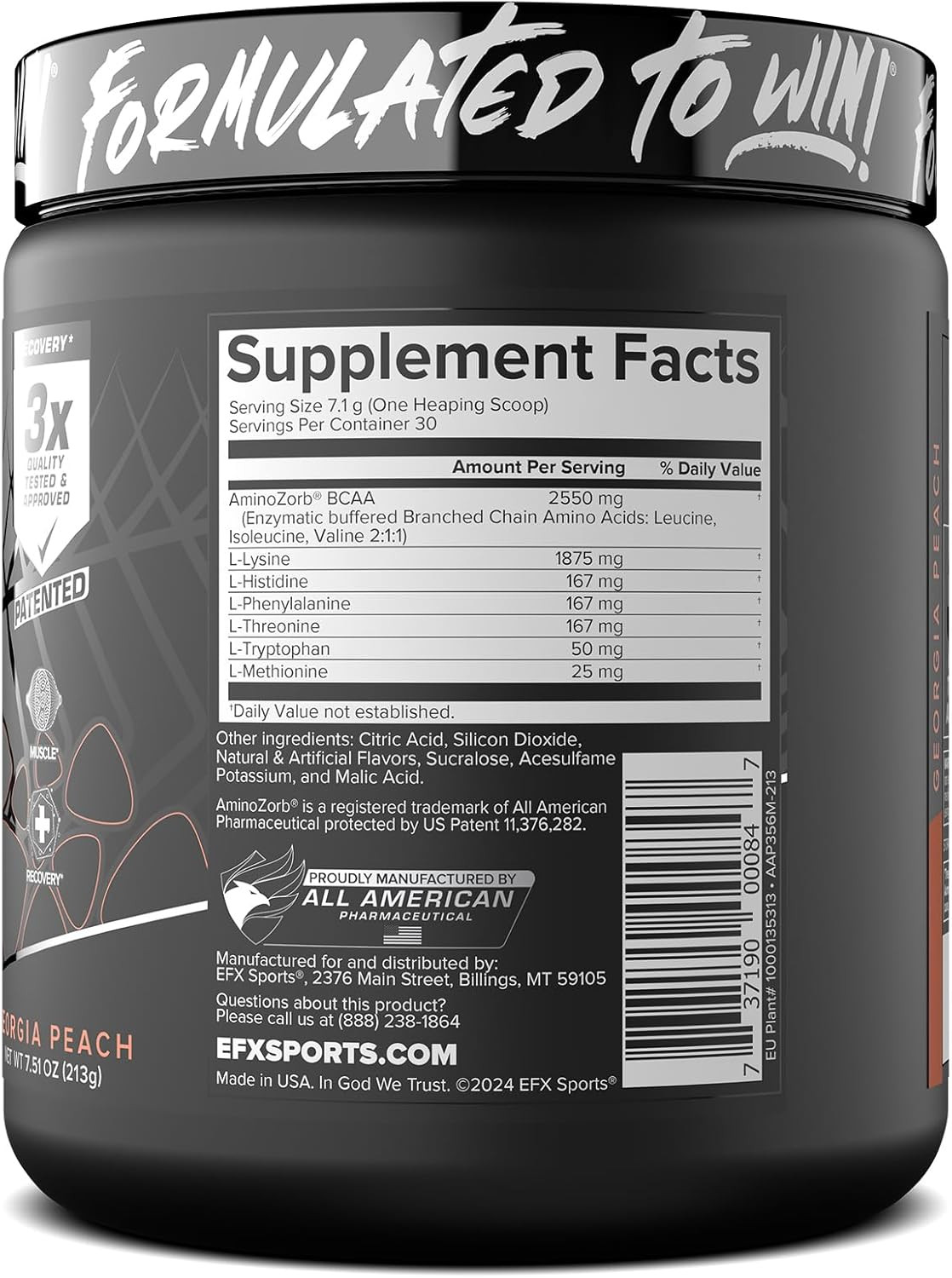Essential Amino Acids EAA Supplement Georgia Peach 30 Servings