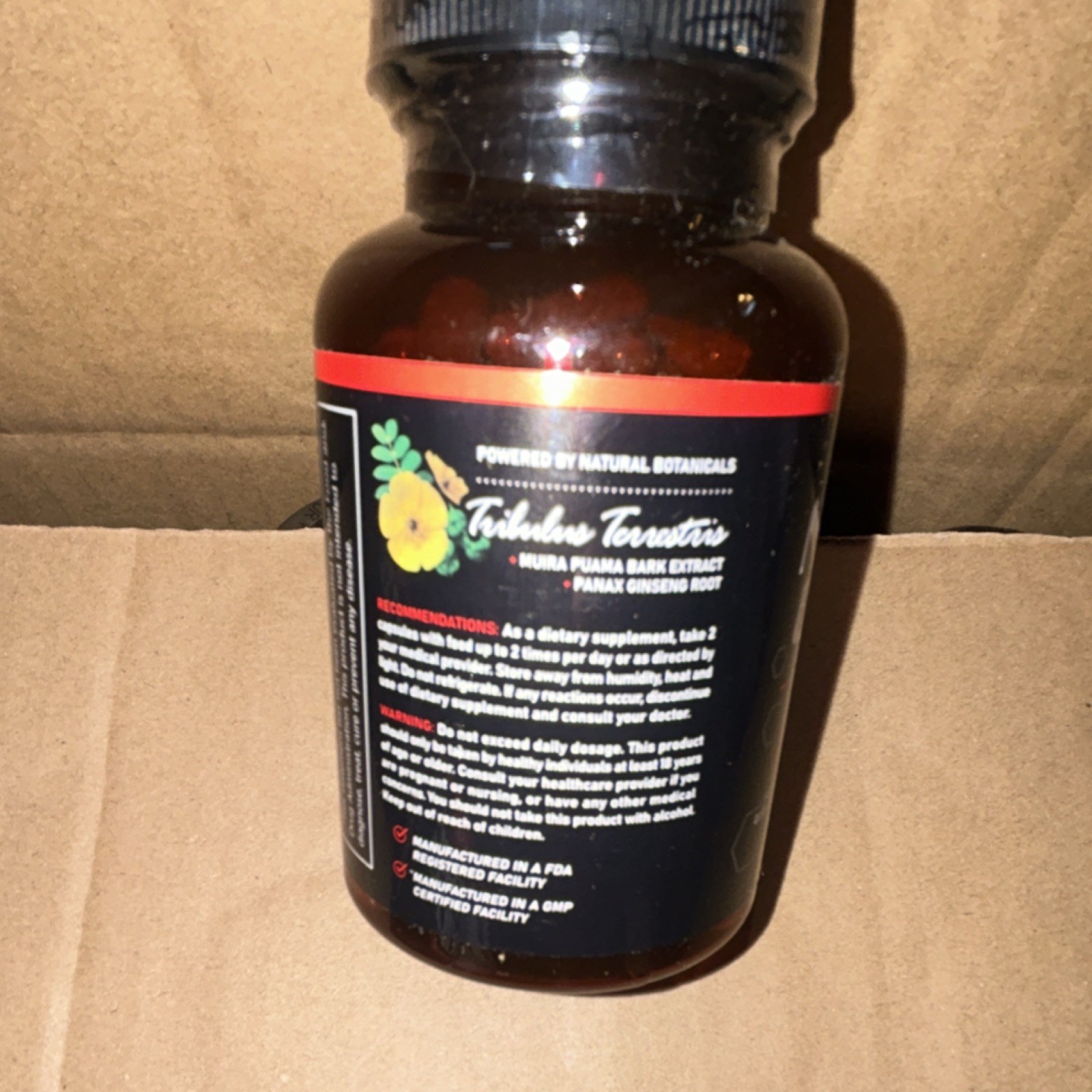 Tribulus Terrestris Muira Puama Bark Extract Panax Ginseng Root Supplement