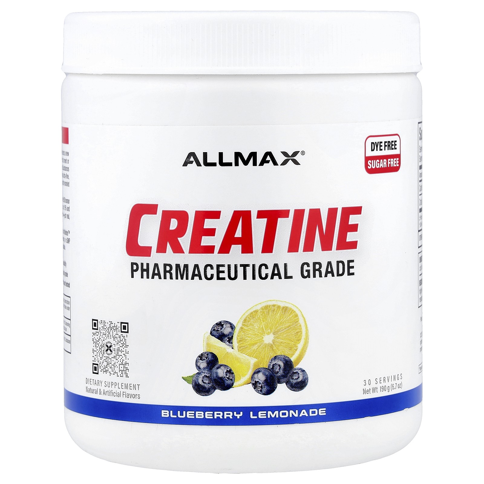 Creatine, Pharmaceutical Grade, Blueberry Lemonade, 6.7 oz (190 g)
