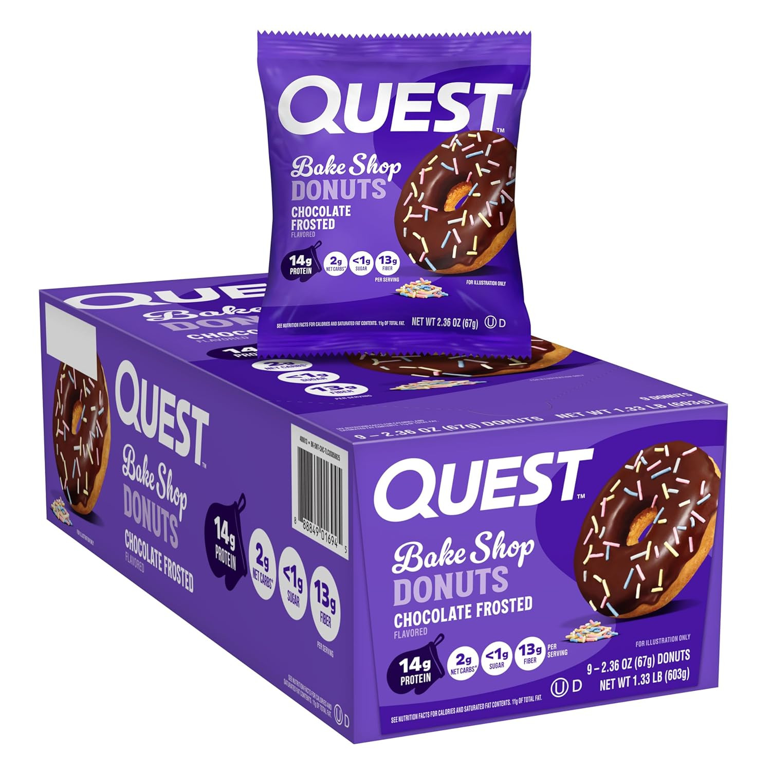 Nutrition Bake Shop, Chocolate Frosted Donuts, 14G Protein, Less than 1G Suga…