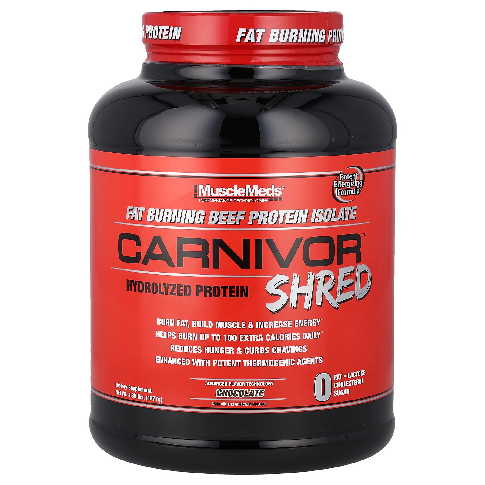 2 X MuscleMeds, Carnivor Shred�, Hydrolyzed Protein, Chocolate, 4.35 lbs (1,977