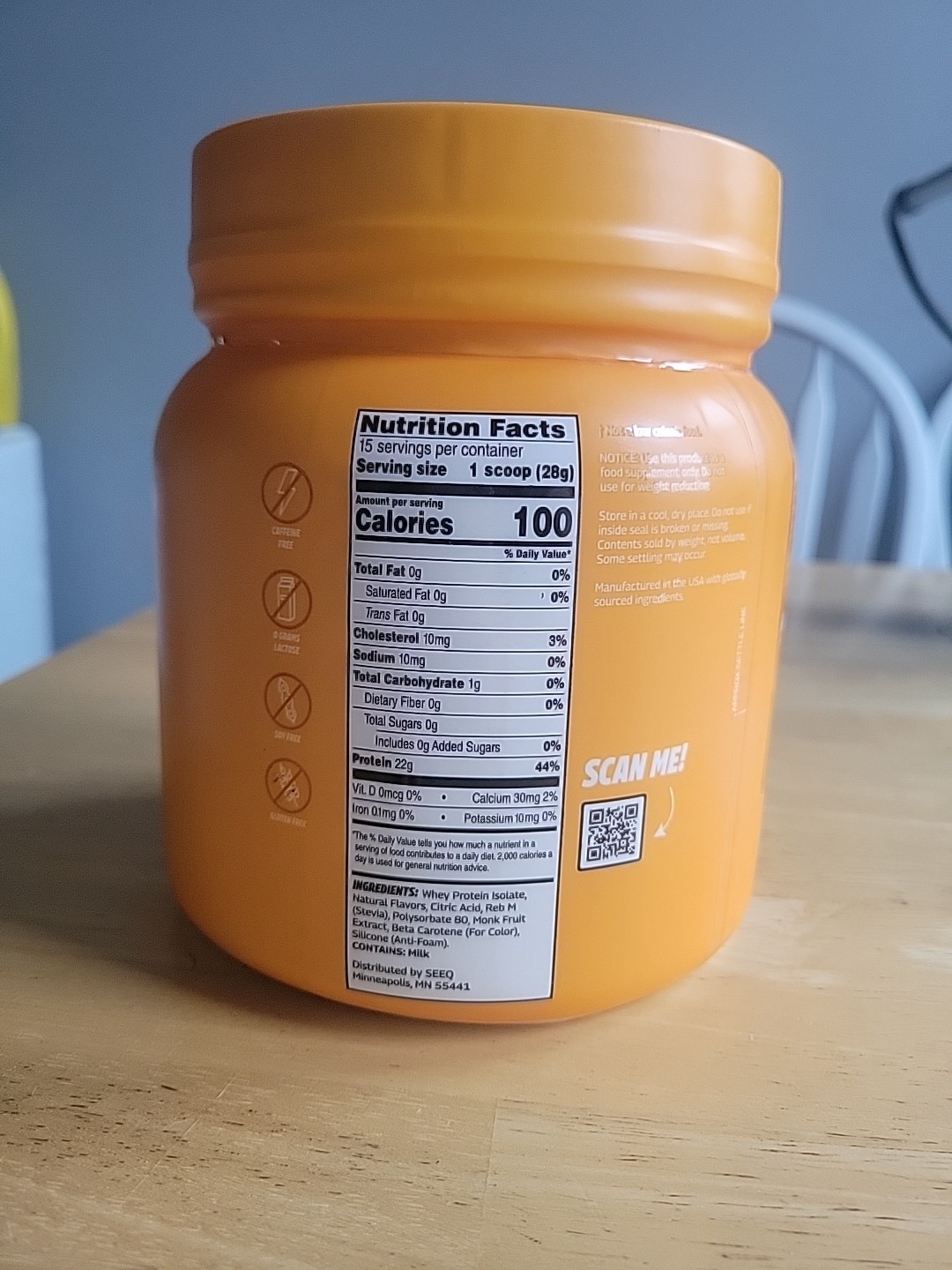 SEEQ Clear Whey Isolate Protein Powder, Mango Pineapple, 15 Servings, 14.8 Oz