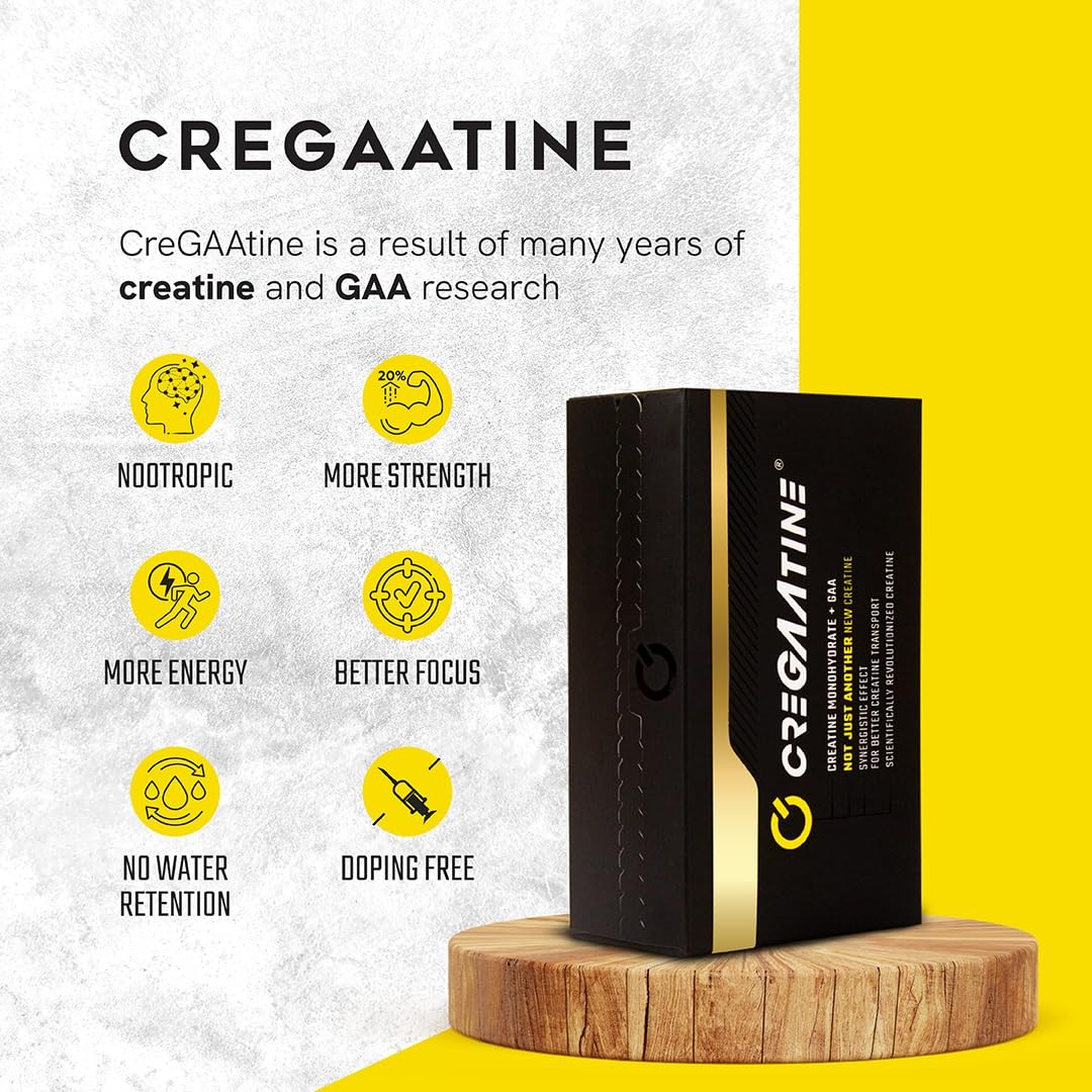 CreGAAtine Micronized Creatine Monohydrate + GAA | 0.07 Ounce (Pack of 60)