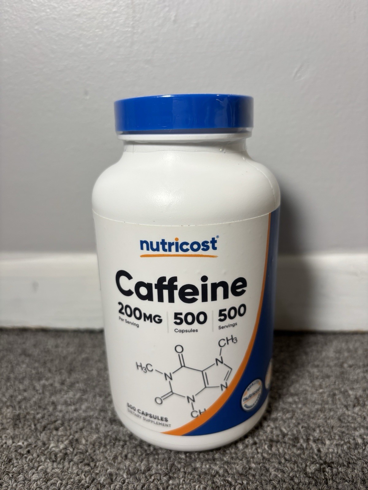 Nutricost Caffeine Pills, 500 Capsules, 500 Servings, 200mg Per Serving EXP 2/28