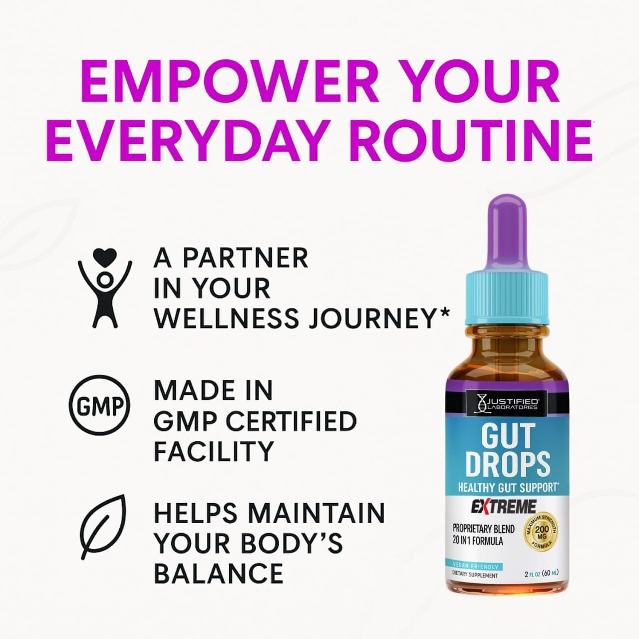 Gut Drops Extreme 200MG Healthy Gut Support 20-in-1 Proprietary Blend 10 Pack