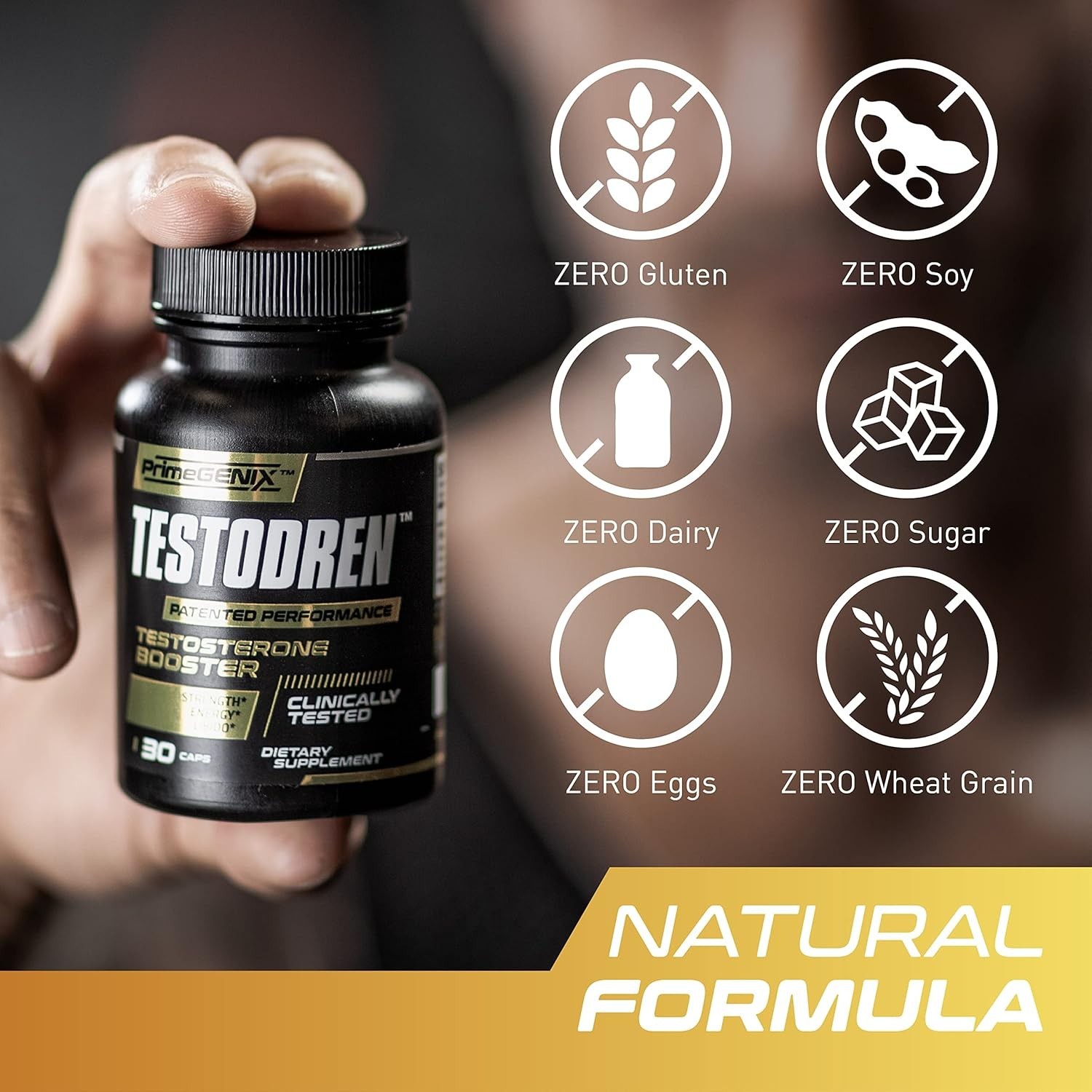 PrimeGENIX Testodren, Natural Testosterone Booster, Muscle Builder
